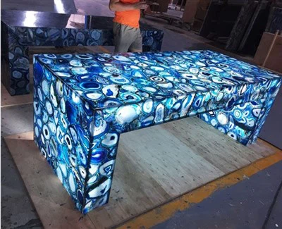 بیک لِٹ بلیو اونکس سلیب