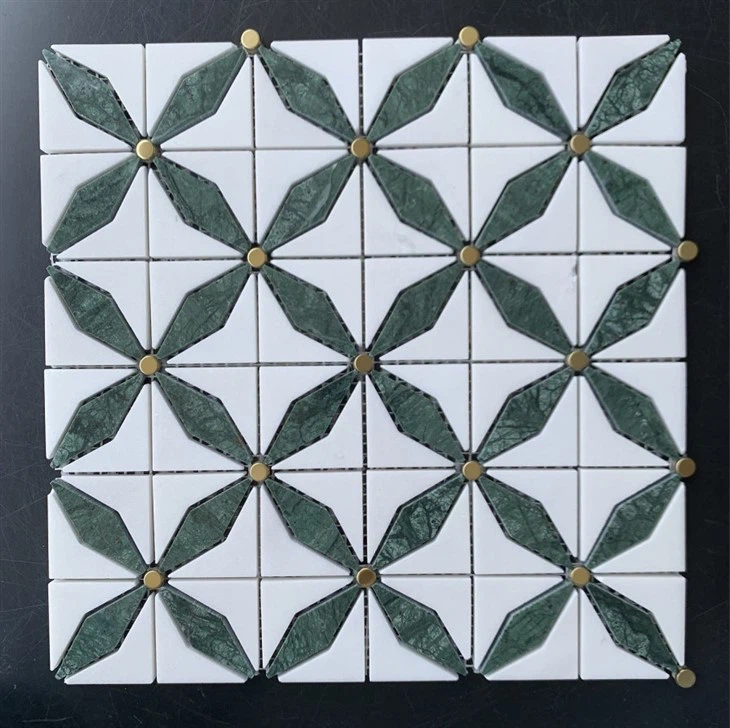 ہیمپٹن بڑی ہیرنگ بون ماربل موزیک ٹائل