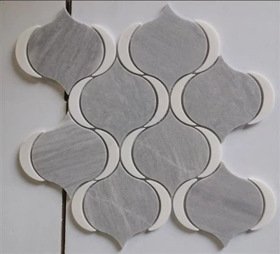 چونا پتھر اور کارارا بیانکو لالٹین اسٹائل ماربل موزیک